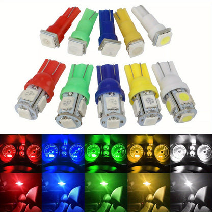 LED Instrument Panel Lights 70Pcs – T10 T5 12V Dashboard Bulb Kit, Multi-Color Green Red White Blue Yellow Interior Lighting for Cars & Trucks