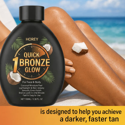 Dark Self Tanning Lotion Sunless Tanner 3.38oz - Instant Radiance, Hydrating & Smoothing, Tattoo Friendly | Lasting Bronze & Golden Brown Glow | Beach Style Formula