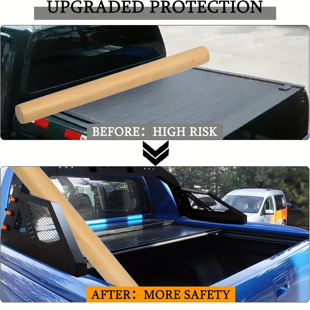 Truck Roll Bar Chase Rack – Heavy-Duty Steel, Adjustable & Extendable, Universal Fit for Pickup Trucks, Mounts Lights Spare Tire & Accessories