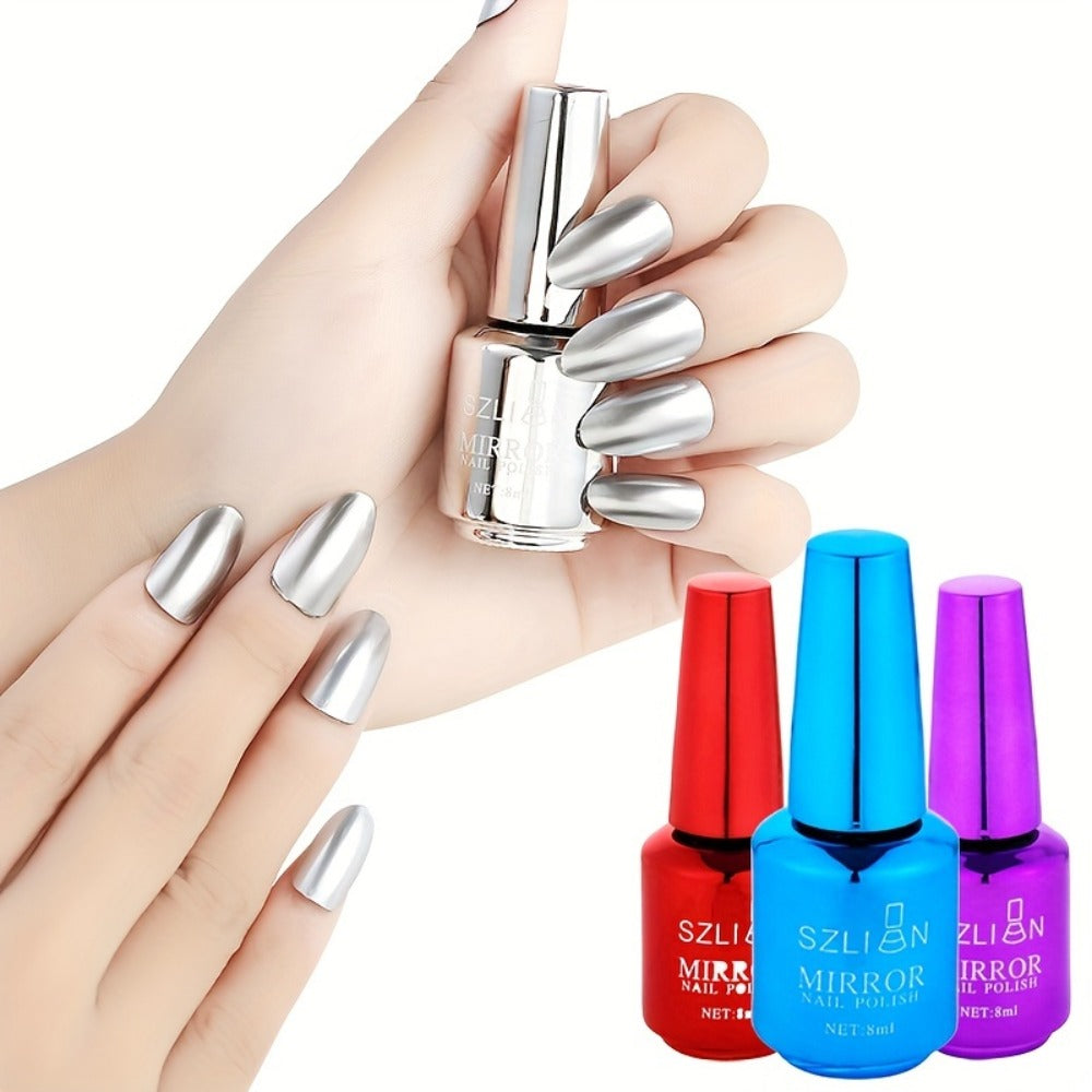 Mirror Chrome Nail Art Liner Gel Set 12 Colors with Built-In Thin Brush – Metallic 3D Effect Striping & Drawing Gel Polish, LED Curable Salon Manicure Gift Kit for Women | 0.27oz Each