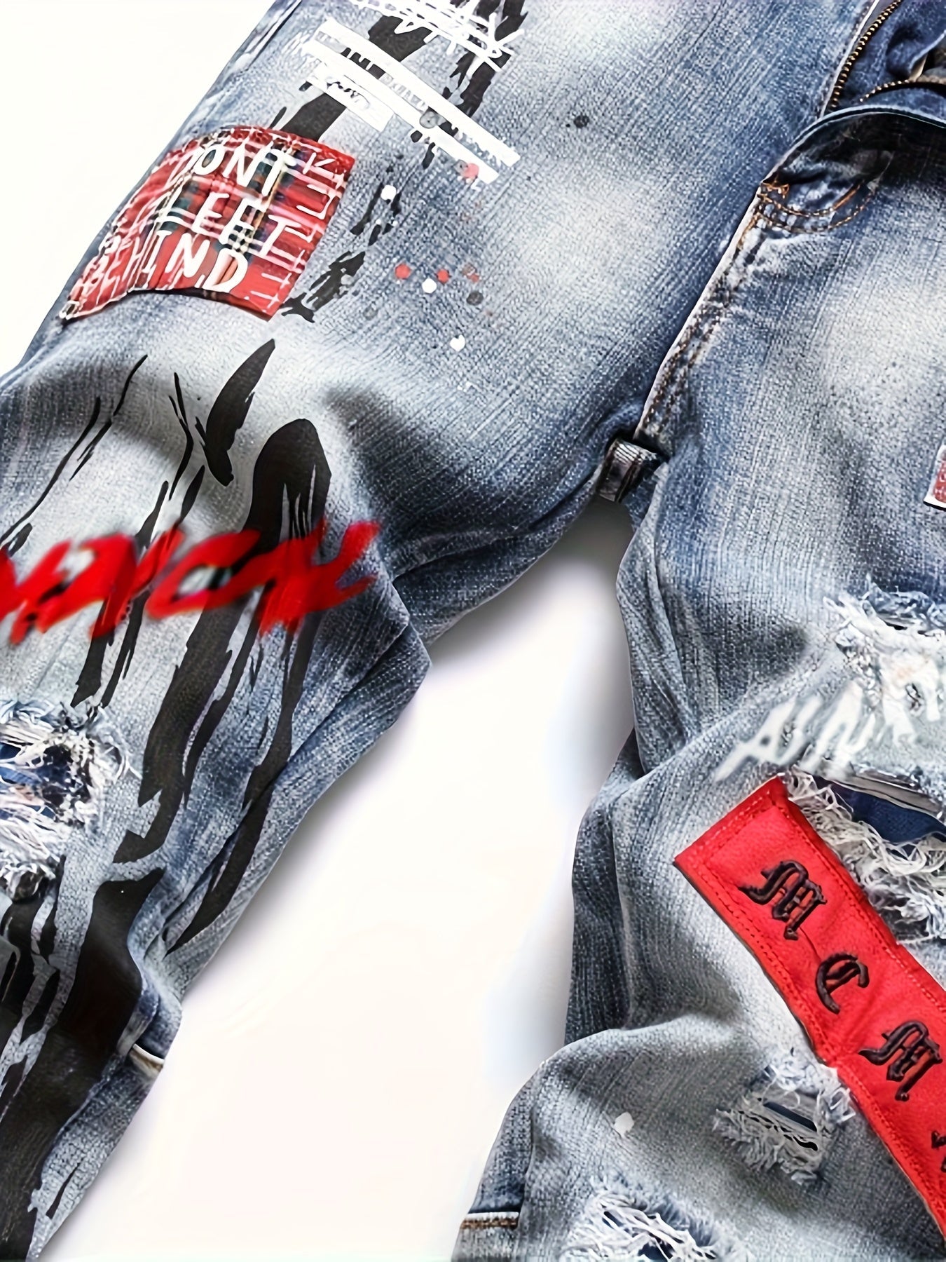 Men's Slim Fit Jeans - Vintage Wash Distressed