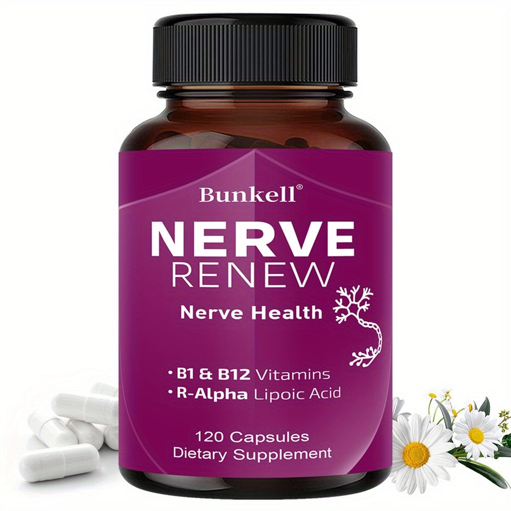 Neurohealth Supplement with Vitamins B1 & B12 – Brain, Nerve & Energy Support Premium Formula for Women & Men, 120 Capsules 60-Day Supply