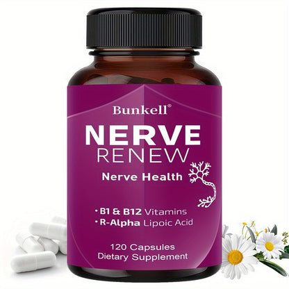 Neurohealth Supplement with Vitamins B1 & B12 – Brain, Nerve & Energy Support Premium Formula for Women & Men, 120 Capsules 60-Day Supply