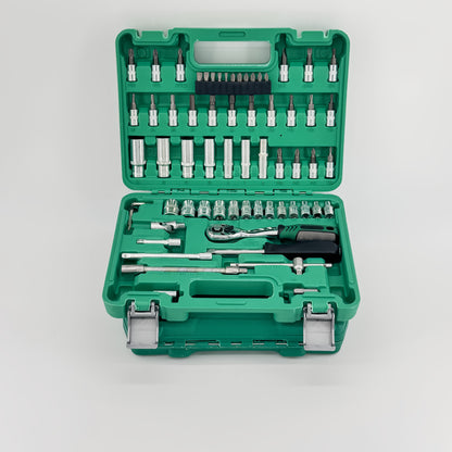 53+12/53/216/216+14pcs Tool Sets, MechanicTool Kits For Auto Repair, 1/2 *1/4" 3/8 "Drive Depth And Standard Sockets, Professional Racing Grade Auto Parts Repair Fast Ratchet Wrench And Other Auto Repair Accessories Combination Tool Kit