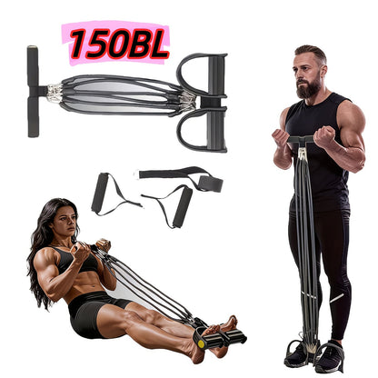 Foot Resistance Band System Multi-Level – Adjustable Tension with Handles for Full Body Workouts, Legs, Arms & Core Training, Home Gym Fitness Equipment for Men & Women