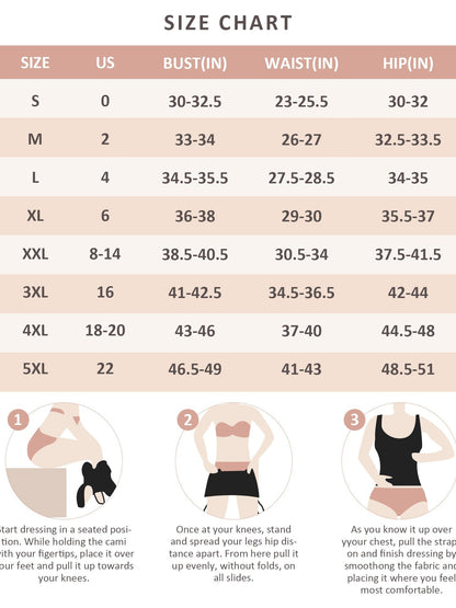 Women's Tummy Control Shapewear Camisole - Solid Color Body Smoothing, Black