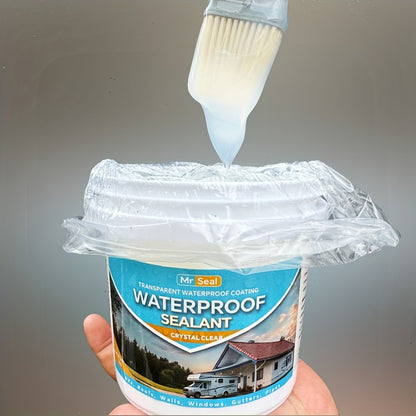 Clear Waterproof Sealant 1000g - Transparent Adhesive for Roof, RV, Wall, Pipe & Tile Leak Repair, Indoor & Outdoor, Includes Brush