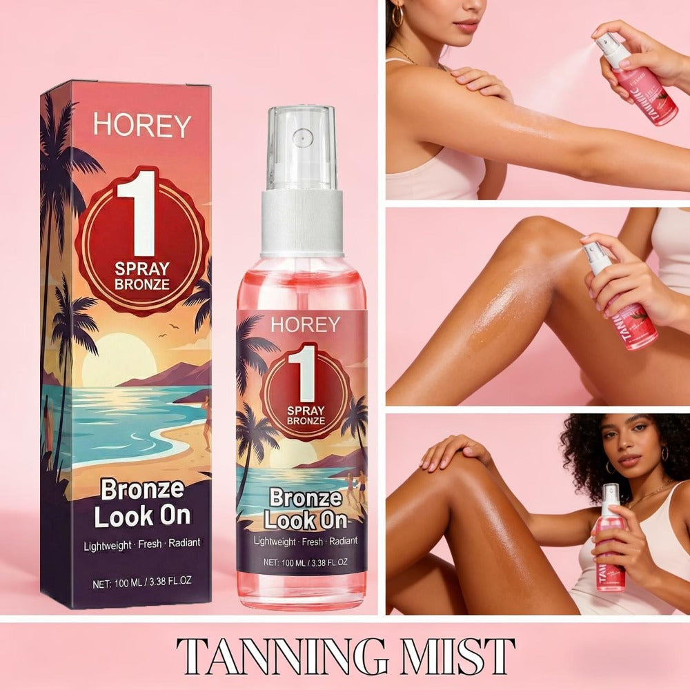 Self Tanning Spray Strawberry Scent 100ml 2-in-1 Progressive Gradual Tan Moisturizing Sunless Tanner for Light Fair Skin Natural Wheat Complexion Summer Glow Portable Easy Absorption 3.38oz