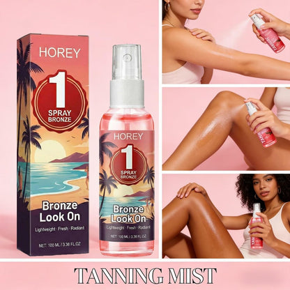 Self Tanning Spray Strawberry Scent 100ml 2-in-1 Progressive Gradual Tan Moisturizing Sunless Tanner for Light Fair Skin Natural Wheat Complexion Summer Glow Portable Easy Absorption 3.38oz