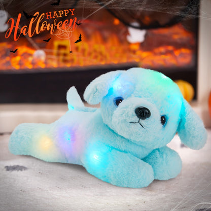 Light-Up Musical Blue Puppy Plush Toy — Glowing Stuffed Animal Dog with Sound & Lights for Kids, Toddlers, Girls & Boys | Soft Cuddly Plush Doll | Birthday Christmas Easter Gift | Room Decor