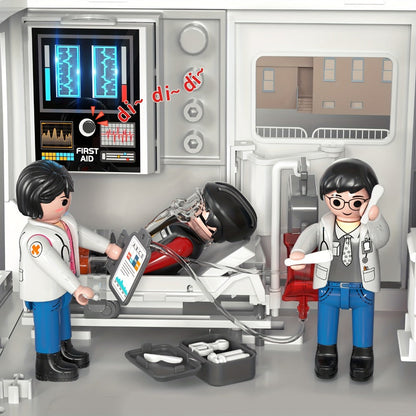 Ambulance Toy Playset for Kids Ages 3-8 – Realistic Friction-Powered Emergency Vehicle with Flashing Lights & Siren Sound, Durable Design, Birthday Holiday Gift for Boys & Girls