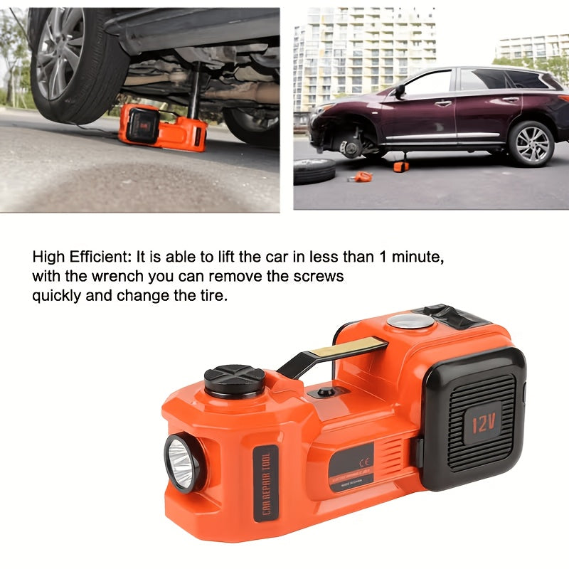 KD FANS Hydraulic Car Jack 12V Electric Jack Kit - 5 Ton/11, 000 LBS Portable Electric Vehicle Jack Kit, Off-Road Emergency Roadside Kit with Raised Wrench And Air Compressor for Tire Change And Garage Repair, Without Battery