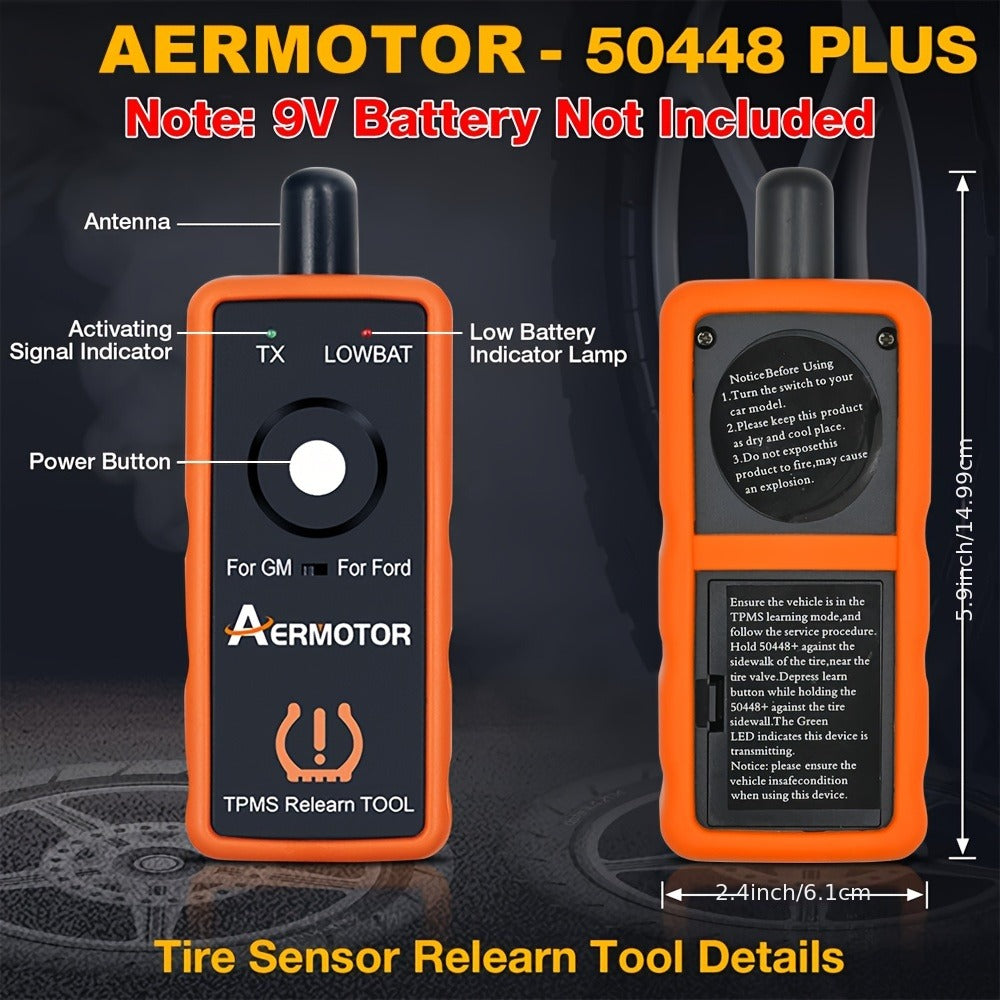 TPMS Relearn Tool 2-in-1 – Tire Pressure Sensor Reset & Activation for Ford & GM | 315MHz 433MHz | EL-50448 Compatible Automotive Diagnostic Tool