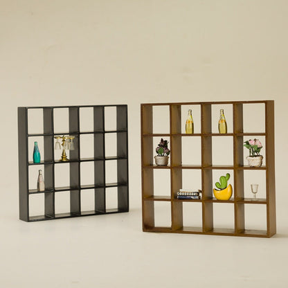 Dollhouse Miniature Display Cabinet 1:12 Scale 16-Compartment Modern Storage Shelf Organizer – Miniature Furniture Accessory for Dollhouse Room Decor Diorama Collectors Ages 14+ Multiple Colors