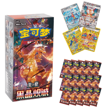 Pokemon TCG CSV5C Dark Crystal Blaze Slim Booster Box – 15 Packs, 1 Guaranteed Rare+ Per Pack, Dark Tera Charizard ex & Mewtwo ex, Simplified Chinese Exclusive Scarlet & Violet Sealed Collector Gift