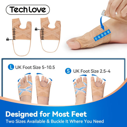 Bunion Corrector Toe Separator Splint Brace – Adjustable Big Toe Straightener for Women & Men, Day & Night Wear, Left & Right Foot