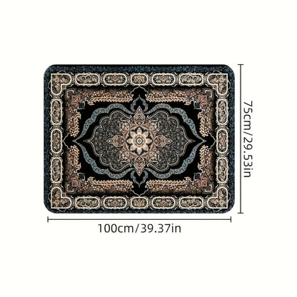 Car Trunk Liner Non-Slip Cargo Mat – Soft Dustproof Machine Washable Auto Trunk Protector with Elegant Black & Gold Intricate Pattern for SUV Sedan Universal Fit