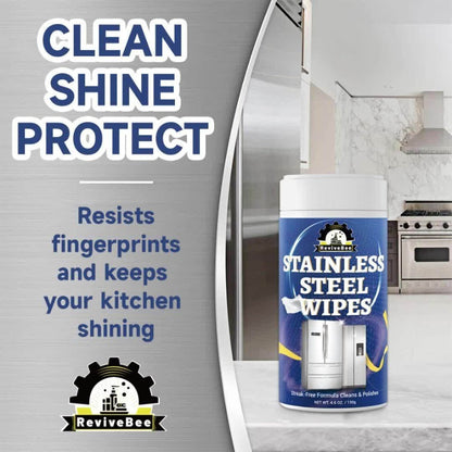Stainless Steel Cleaning Wipes Kitchen 1 or 2 Barrel - Gentle Formula Safe for Hands, Quick Deep Cleaning of Stainless Steel Appliances Surfaces Sinks & Cookware, Streak-Free Kitchen Cleaning Wipes