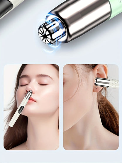 Nose Hair Trimmer Electric – USB Rechargeable Stainless Steel Unisex Trimmer for Nose, Ear & Eyebrow Hair, No-Pull Painless Cutting, Portable Stylish Design for Men & Women