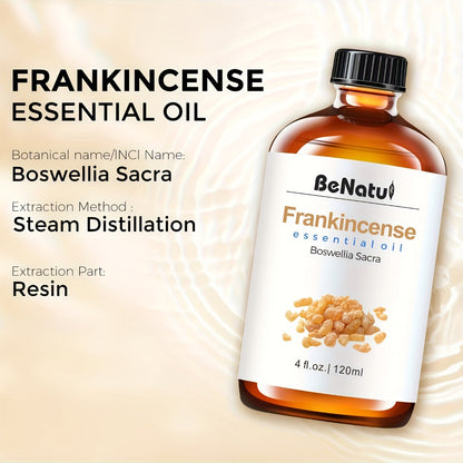 Essential Oil for Diffuser & Humidifier – Frankincense, Argan & Jojoba Oil, Long-Lasting Woody Warm Resin Aroma for Home, Hotel & Room Decor, Candle Making & Aromatherapy, 4.06oz Natural Formula