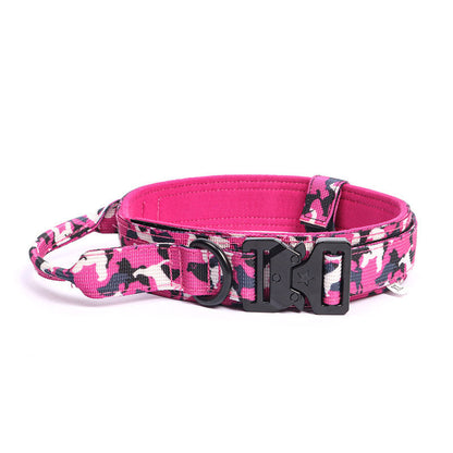 Tactical Dog Collar with Handle Quick-Release Metal Buckle Heavy Duty Nylon Wide Fit for Training Outdoor Adventures Medium Large Dogs M L XL 6 Colors