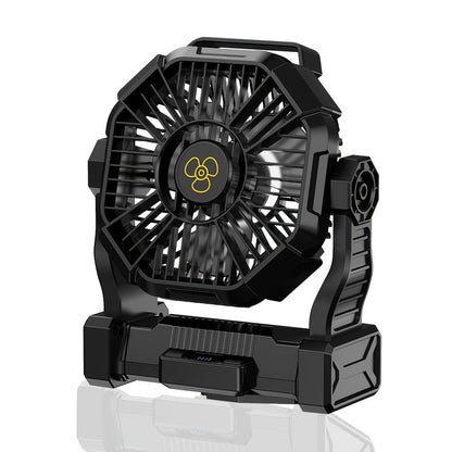 Portable Camping Fan 3-in-1 with LED Lantern & USB Charging – Battery Powered Tent Fan with Timer, 360° Rotation, for Outdoor Camping, Barbecue, Travel & Emergency Use (6 Colors)
