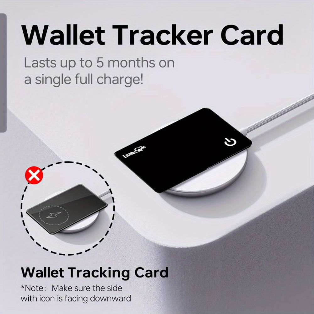 GPS Tracking Card No Subscription Real-Time Locator – Apple Find My Compatible (iOS) Global Coverage Hidden Tracker for Wallet Car Bag Vehicle Anti-Lost Tag