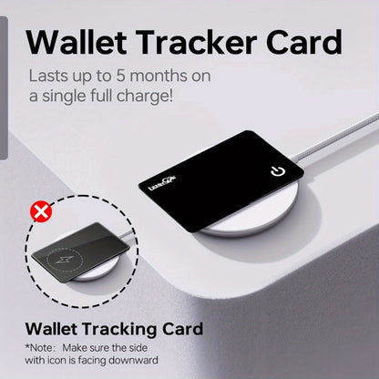 GPS Tracking Card No Subscription Real-Time Locator – Apple Find My Compatible (iOS) Global Coverage Hidden Tracker for Wallet Car Bag Vehicle Anti-Lost Tag