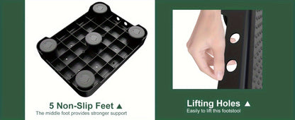 Non-Slip Step Stool Heavy Duty 550LBS Capacity Portable One Step Platform for Elderly Adults - Anti-Slip Rubber Mat Height Adjustable Indoor Outdoor Use Bed Car Door Bathroom Stair