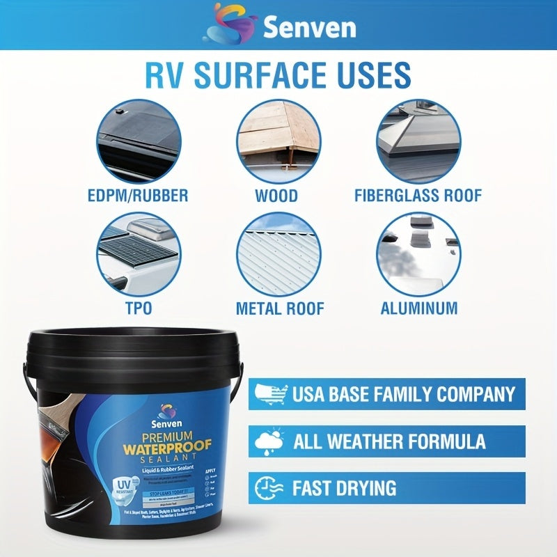 Professional-Grade Liquid Rubber Waterproof Sealant - 32oz UV-Resistant & Elastic Formula for Roof/Concrete/RV/Boat Leaks | All-Weather Crack Filler for Masonry & Vacation Homes Indoor/Outdoor Use