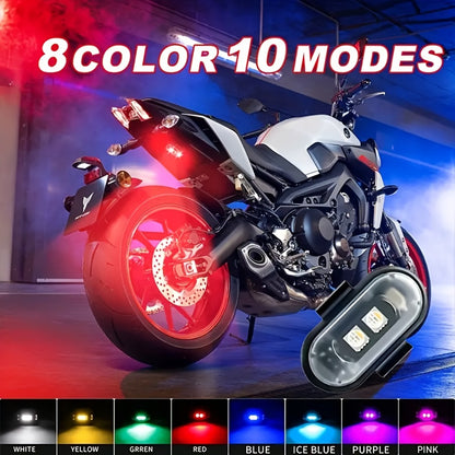 Wireless LED Strip Lights 8-Color 4pcs / 6pcs – Remote Control USB Rechargeable Waterproof Anti-Collision Light for Car Motorcycle Bike Drone Aircraft