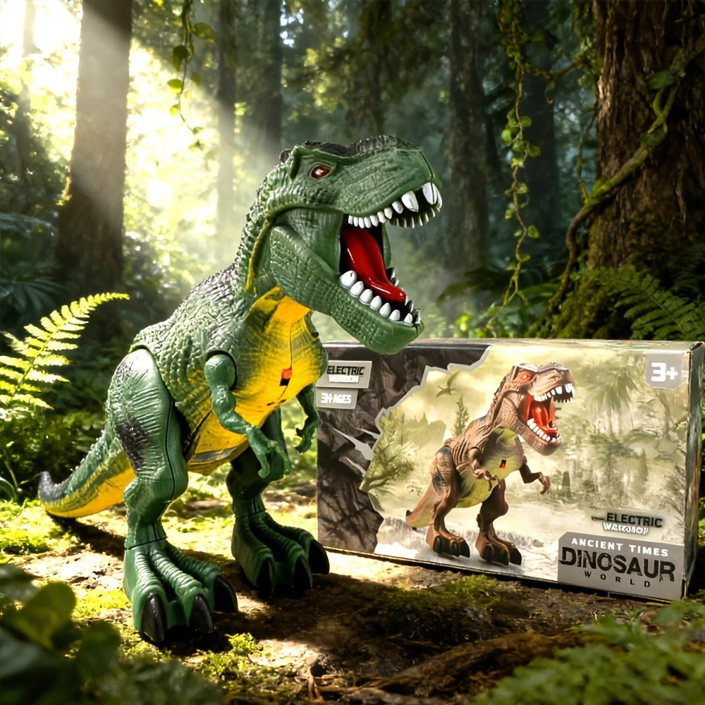 Interactive Dinosaur Toy Set 3-Pack with Sound Light & Walking – Electric Brachiosaurus Stegosaurus T-Rex Dino Toys for Boys Girls Ages 3-7, Birthday Christmas Gift