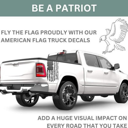 American Flag Vinyl Decal Stickers - We The People 1776 Patriot 250th Anniversary Truck Tailgate Decal, Car Window Bumper Sticker, Home Wall Decor, 2 Pack (Black, Red, White)