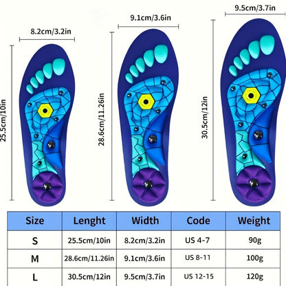 Massage Insoles Acupoint Pressure Foot Massage – Breathable Sweat-Absorbing Flat Foot Insoles for Men & Women, Meridian Stimulation Comfort Insole
