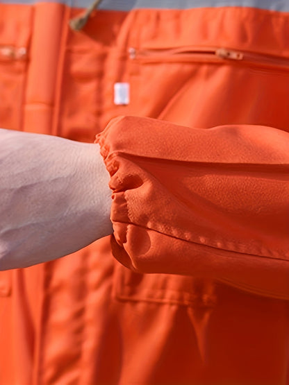 Unisex Work Coveralls - Multi-Zipper Pocket Design