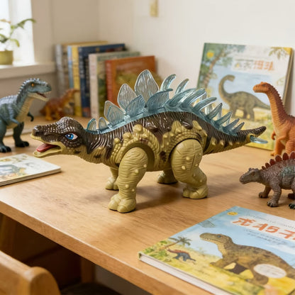 Walking Dinosaur Toy with Sound & Light – Realistic Triceratops & Dragon Dinosaur Figures for Kids | Birthday Gift for Boys & Girls Ages 3+