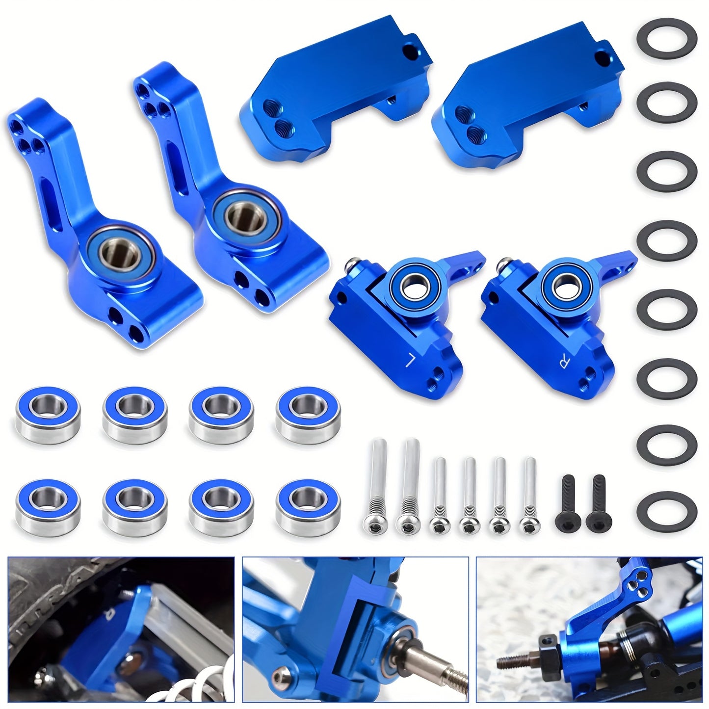 Aluminum Front Steering And Caster Block Set, Including Rear Stub Axle Carriers, Designed for 1/10 Traxxas 2WD Slash And Stampede