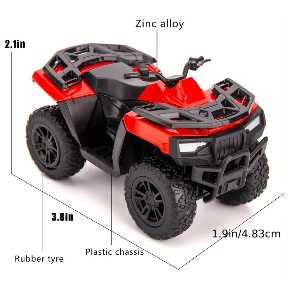 RMZCity 1:36 Scale Zinc Alloy ATV Beach Off-Road Motorcycle Diecast Model – Exhibition-Grade Collectible Static Display with Intricate Details (Red / Blue)