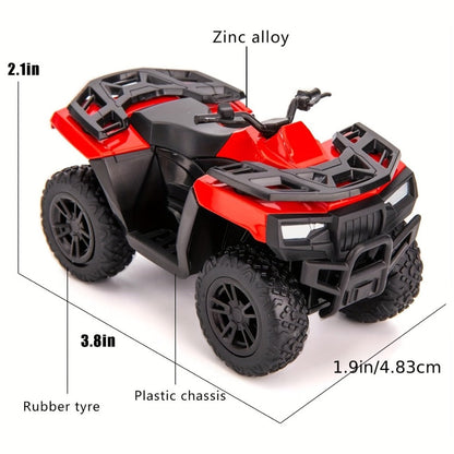 RMZCity 1:36 Scale Zinc Alloy ATV Beach Off-Road Motorcycle Diecast Model – Exhibition-Grade Collectible Static Display with Intricate Details (Red / Blue)