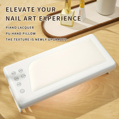 LED Nail Lamp with Hand Pillow Wrist Rest – Square Fast Gel Polish Curing Light for Fingernails & Toenails | Ergonomic Nail Dryer for Home & Salon, Wide Coverage UV LED Nail Light, White