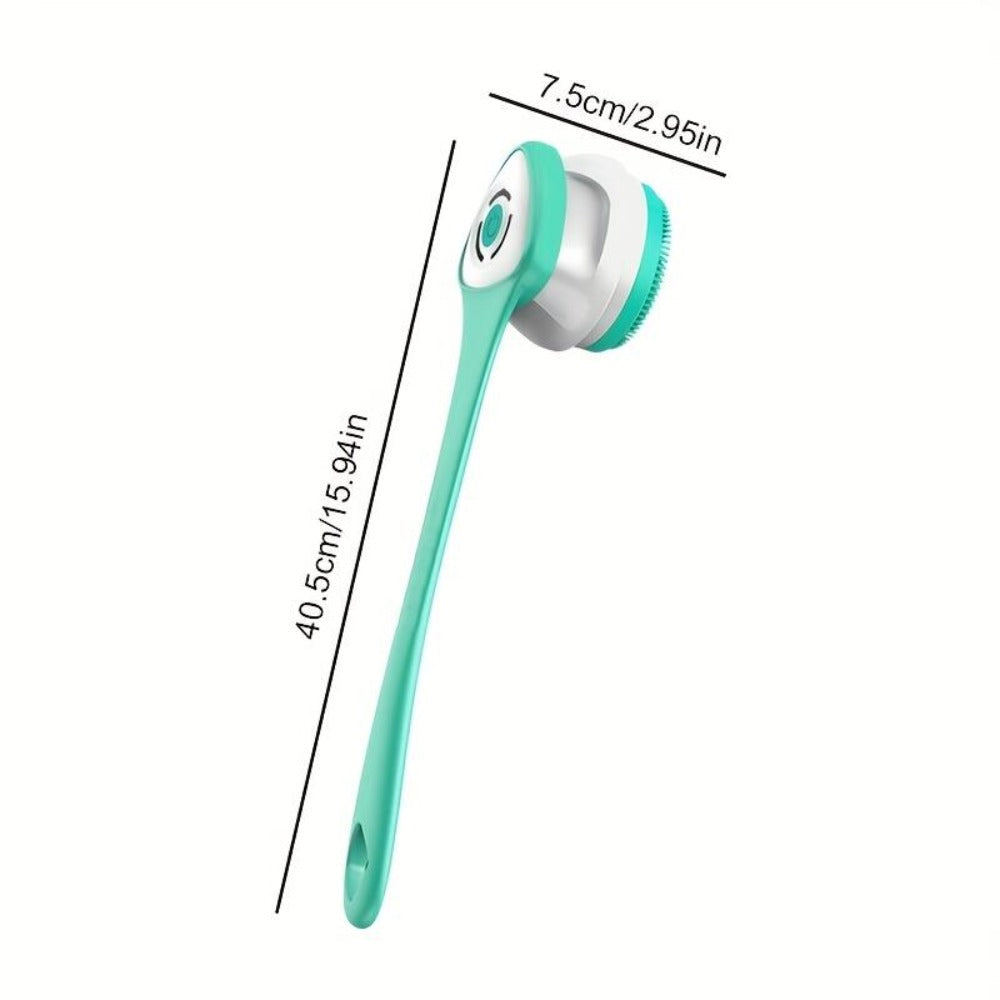 Electric Body Scrubber Brush 5-in-1 Rotating Shower Exfoliator with Long Handle - Soft Bristle Waterproof Bath Brush for Back Face & Full Body, Home Spa Skin Care Tool for Women & Men