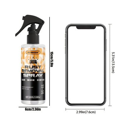 Rust Remover Spray for Metal - 3.38oz Liquid Rust Dissolver for Chrome, Iron, Alloy & Steel, Safe on Plastic & Rubber, for Automotive & Household Use