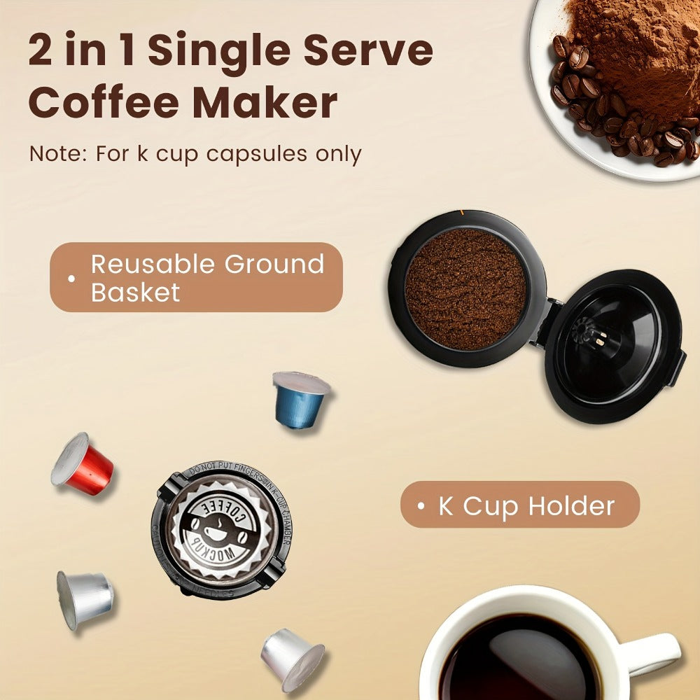 Single Serve Coffee Maker 3-in-1 – Hot & Iced Coffee Machine Compatible with K-Cup Pods, Ground Coffee & Tea, 6-12 oz Brew Sizes, Iced Tea Maker, Compact Countertop Brewer – Black (CM6080/CM6070)