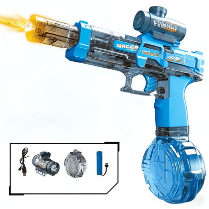 Kids Electric Water Gun with Large Capacity – Automatic Squirt Blaster for Boys & Girls, Outdoor Summer Toy for Swimming Pool Beach Lawn Backyard, Fun Birthday Party Gift, Black Blue