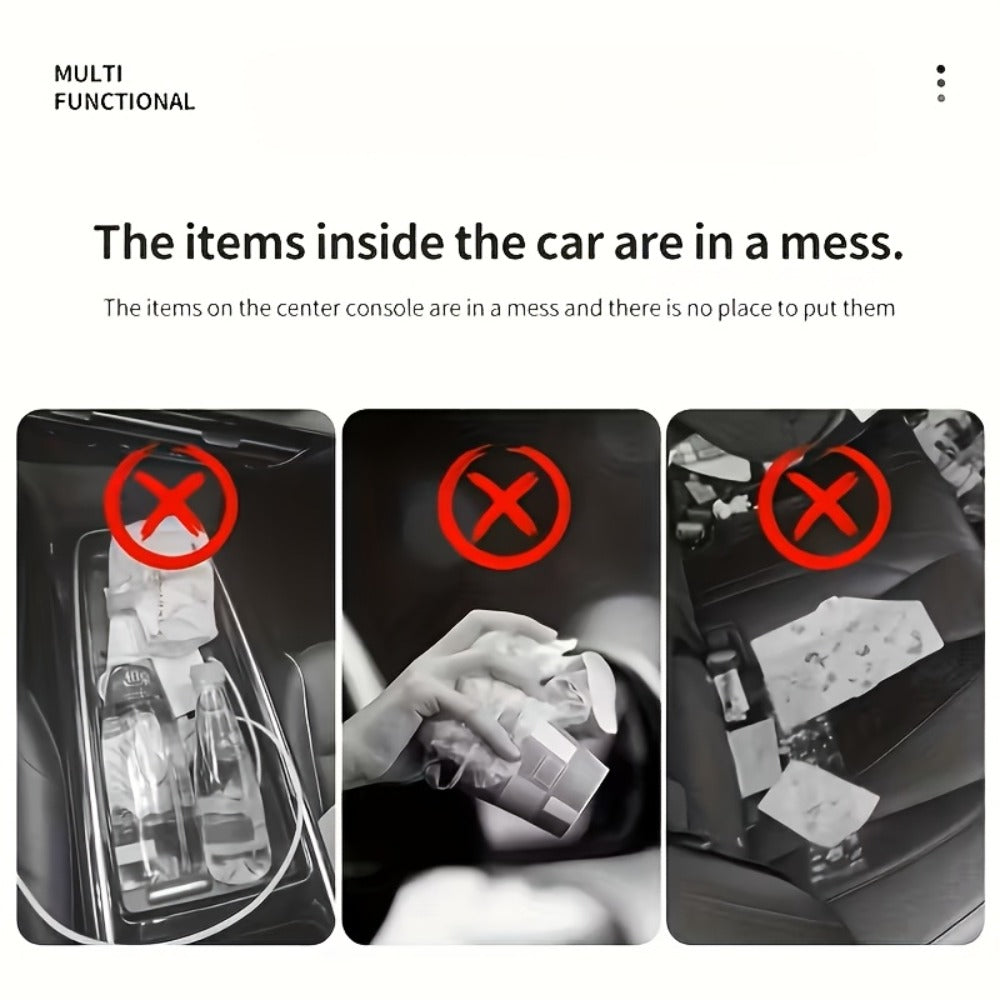 Car Trash Can with Garbage Bags – ABS Microfiber Mount, Dry & Wet Use, No-Damage Install, Fits 99% of Cars – Space-Saving Vehicle Waste Bin