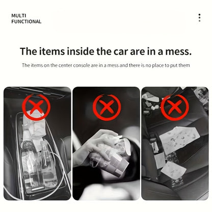 Car Trash Can with Garbage Bags – ABS Microfiber Mount, Dry & Wet Use, No-Damage Install, Fits 99% of Cars – Space-Saving Vehicle Waste Bin