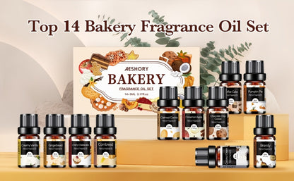 Essential Oil Gift Set 14pcs – Bakery, Fruity & Floral Fragrance Oils for Diffuser & Candle Making | Valentine's Day, Birthday & Holiday Gift