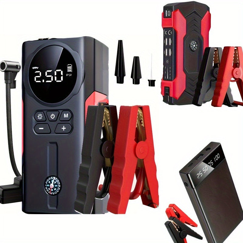 Portable Car Jump Starter Portable Car Jump Starter Kit, Mobile Power, LCD Display - Wireless Emergency Battery Charger, Convenient to Use At Any Time