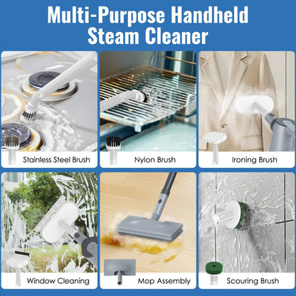 Steam Mop with Detachable Handheld Steam Cleaner 10-in-1 Multi-Purpose Attachments - 2 Pads, Carpet Cleaner for Home, Tiles, Grout, Windows, Kitchen & Bath, Powerful Floor & Sofa Steamer, 4 Colors