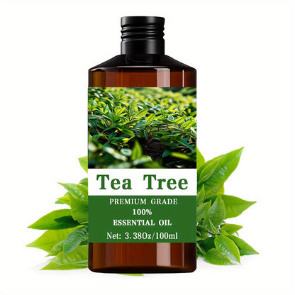Tea Tree Essential Oil 100ml — 100% Pure Aromatherapy Oil for Skin Care, Hair & Scalp, Nail Care, Massage, Diffuser & Meditation, Cleansing Gift for Women and Men